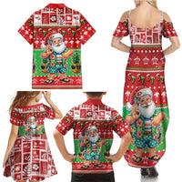 Mele Kalikimaka Hawaii Christmas Family Matching Summer Maxi Dress and Hawaiian Shirt Funny Santa 67 Gen Alpha Slang LT05 - Polynesian Pride