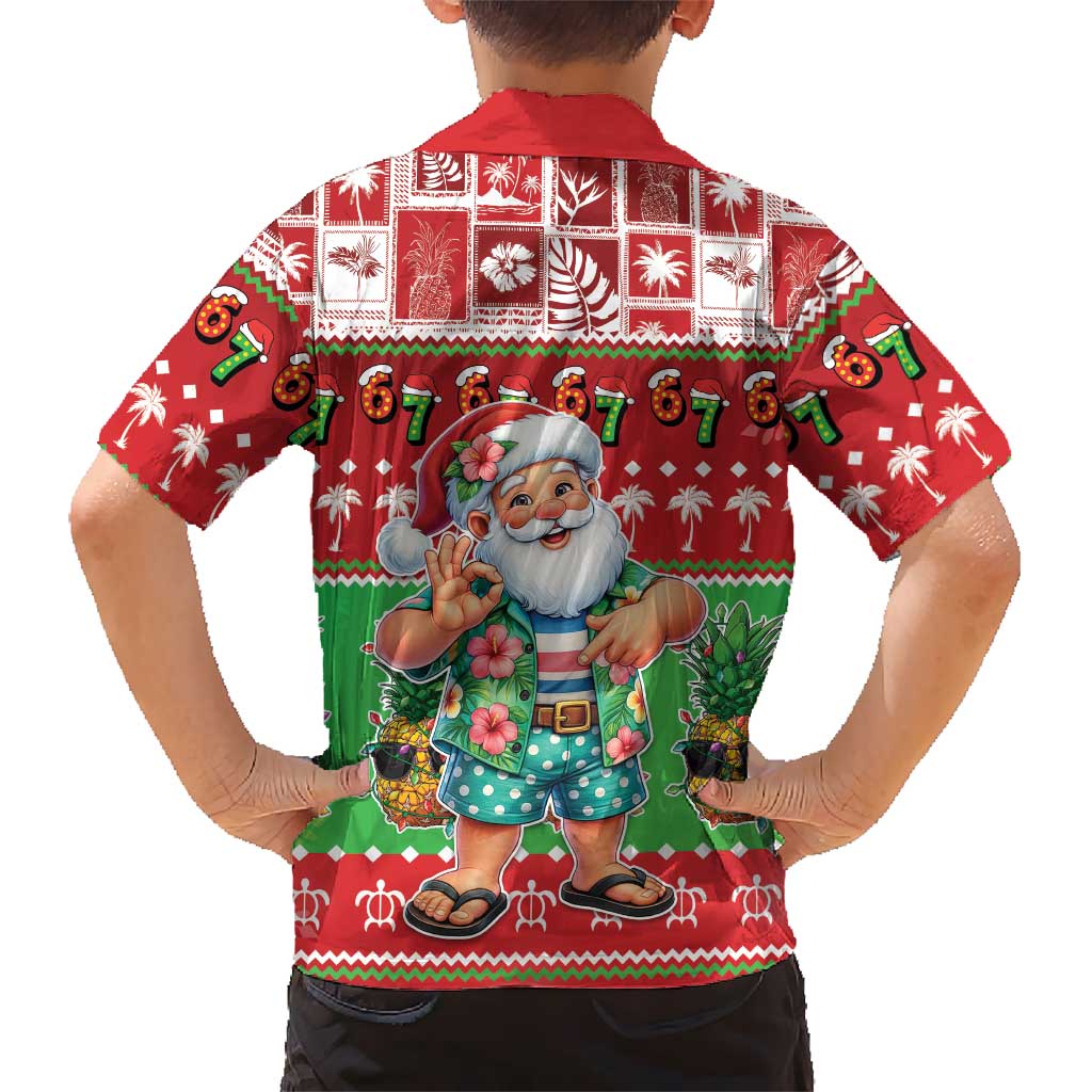 Mele Kalikimaka Hawaii Christmas Kid Hawaiian Shirt Funny Santa 67 Gen Alpha Slang - Polynesian Pride