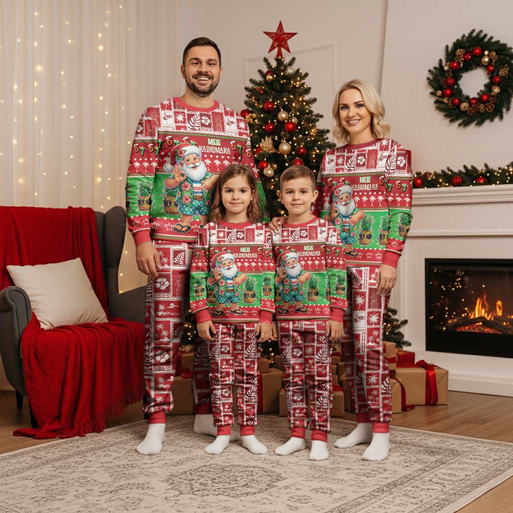 Mele Kalikimaka Hawaii Christmas Pajama Set Funny Santa 67 Gen Alpha Slang - Polynesian Pride