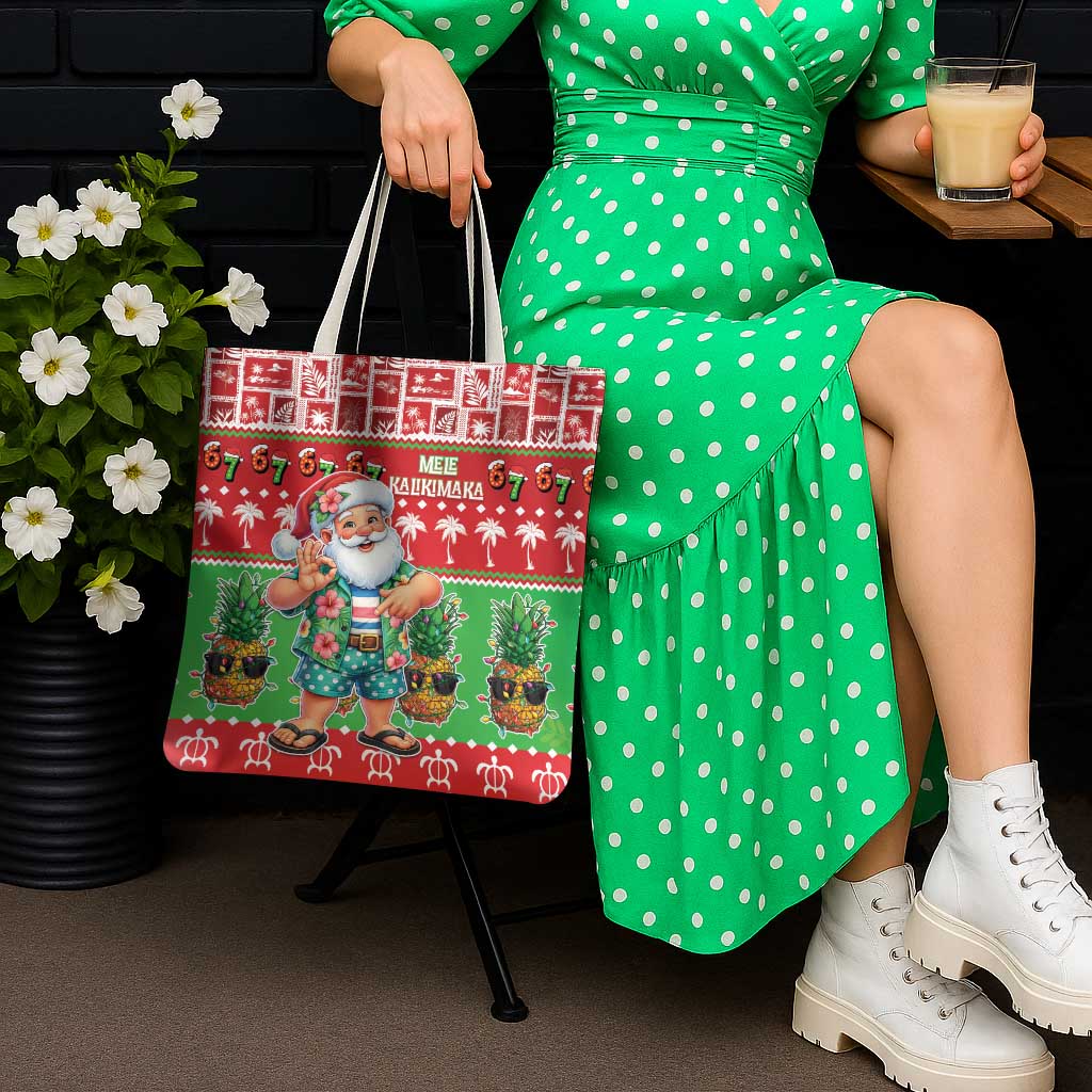 Mele Kalikimaka Hawaii Christmas Tote Bag Funny Santa 67 Gen Alpha Slang - Polynesian Pride