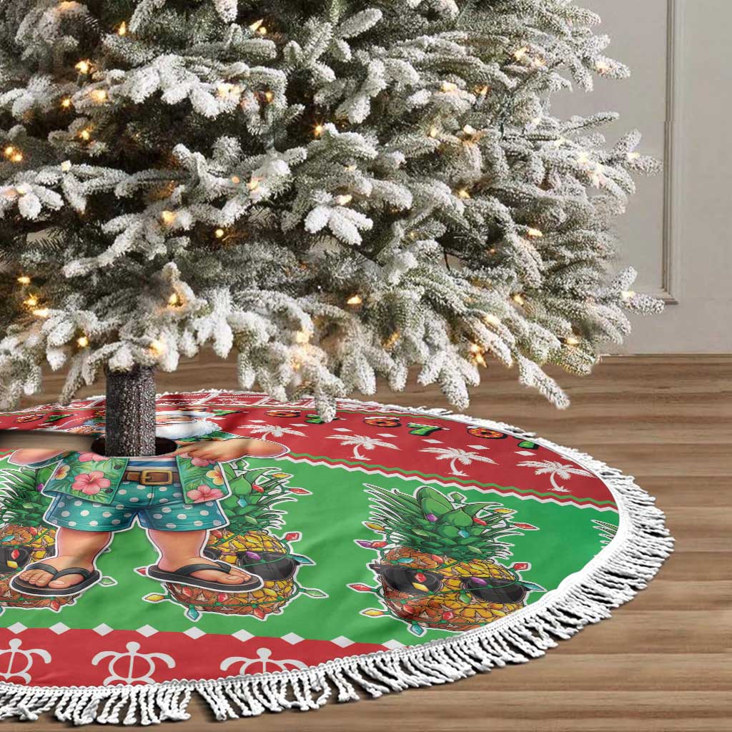 Mele Kalikimaka Hawaii Christmas Tree Skirt Funny Santa 67 Gen Alpha Slang LT05 - Polynesian Pride