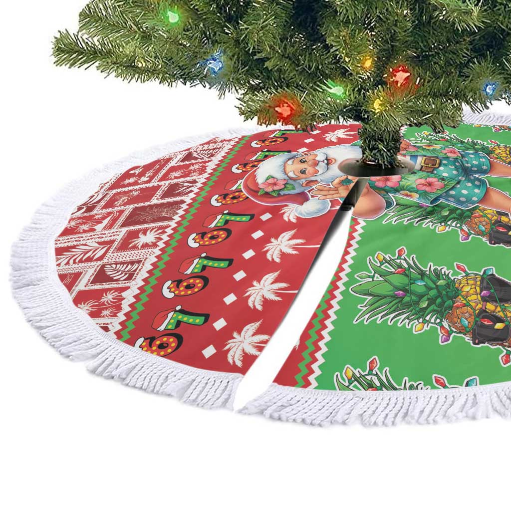Mele Kalikimaka Hawaii Christmas Tree Skirt Funny Santa 67 Gen Alpha Slang LT05 - Polynesian Pride