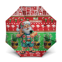 Mele Kalikimaka Hawaii Christmas Umbrella Funny Santa 67 Gen Alpha Slang LT05 One Size Folded 11.42 inch Opened Diameter 37.4 inch Red - Polynesian Pride