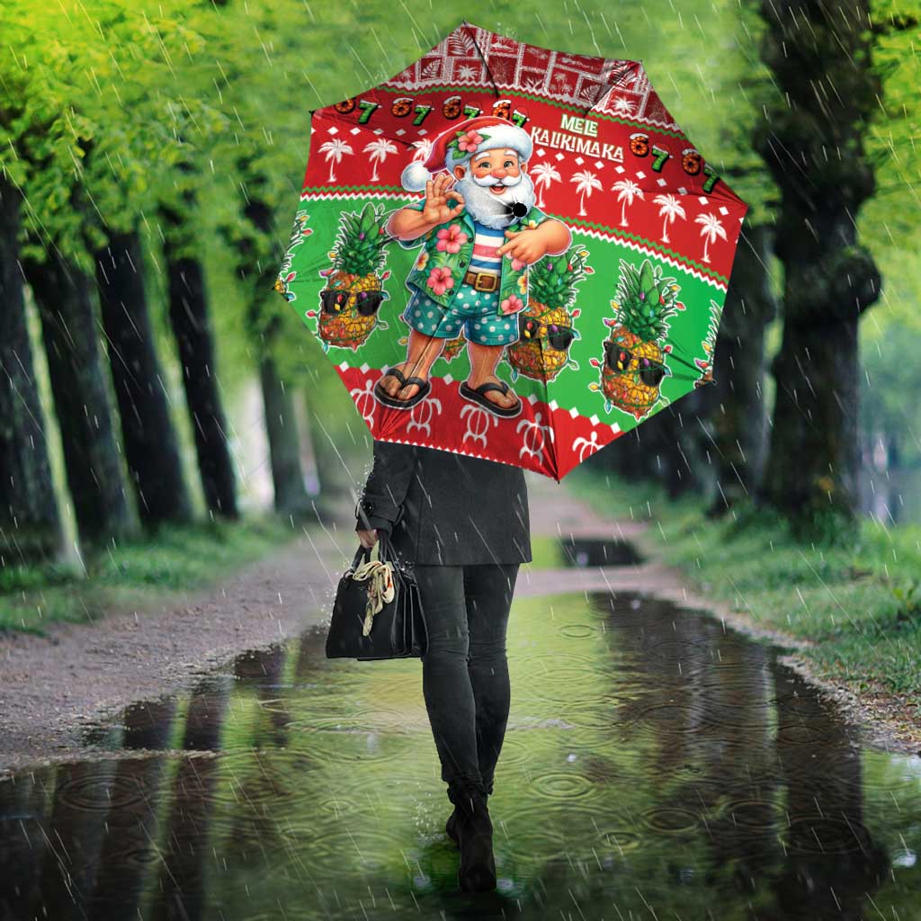 Mele Kalikimaka Hawaii Christmas Umbrella Funny Santa 67 Gen Alpha Slang LT05 - Polynesian Pride