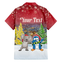 Personalised Christmas In July Family Matching Off Shoulder Short Dress and Hawaiian Shirt Funny Dabbing Dance Koala And Blue Penguins LT05 - Polynesian Pride