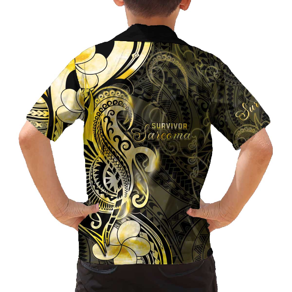 Sarcoma Awareness Family Matching Off The Shoulder Long Sleeve Dress and Hawaiian Shirt You Are Stronger Than Sarcoma