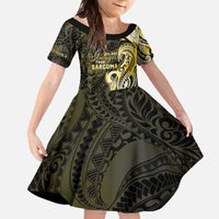 Sarcoma Awareness Family Matching Off The Shoulder Long Sleeve Dress and Hawaiian Shirt You Are Stronger Than Sarcoma