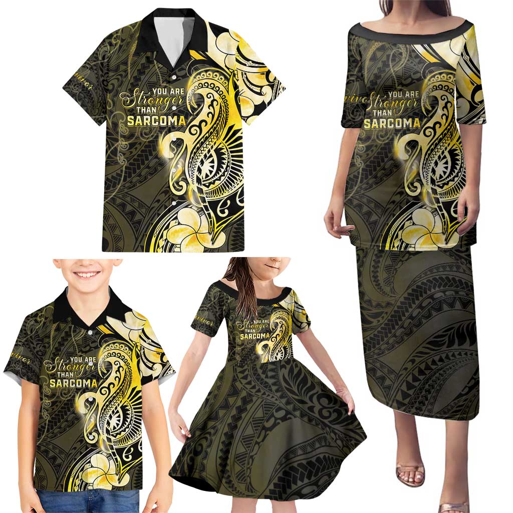 Sarcoma Awareness Family Matching Puletasi and Hawaiian Shirt You Are Stronger Than Sarcoma LT05 - Polynesian Pride