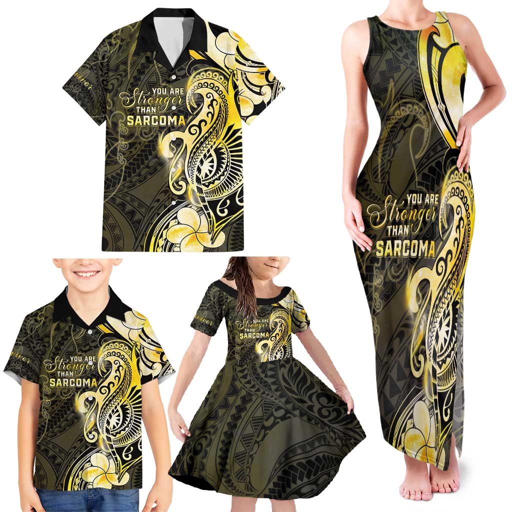 Sarcoma Awareness Family Matching Tank Maxi Dress and Hawaiian Shirt You Are Stronger Than Sarcoma LT05 - Polynesian Pride