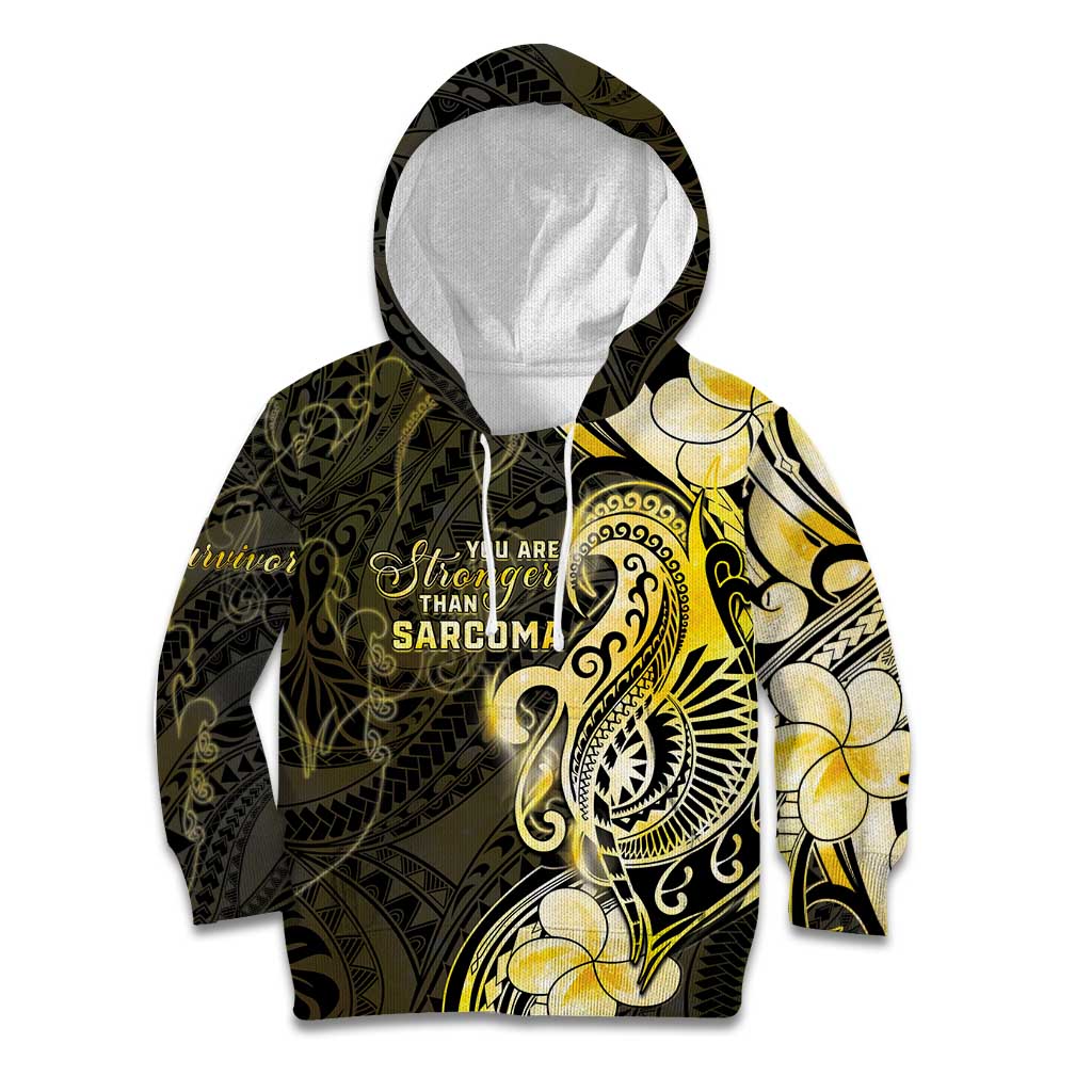 Sarcoma Awareness Kid Hoodie You Are Stronger Than Sarcoma LT05 Hoodie Yellow - Polynesian Pride