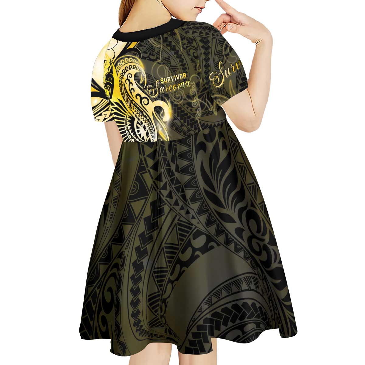 Sarcoma Awareness Kid Short Sleeve Dress You Are Stronger Than Sarcoma