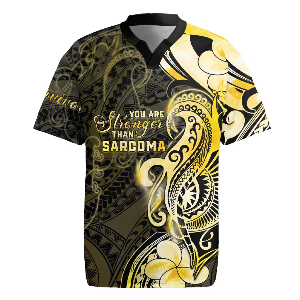 Sarcoma Awareness Rugby Jersey You Are Stronger Than Sarcoma LT05 Yellow - Polynesian Pride