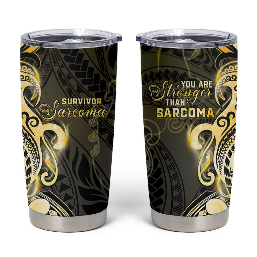 Sarcoma Awareness Tumbler Cup You Are Stronger Than Sarcoma LT05 Yellow - Polynesian Pride