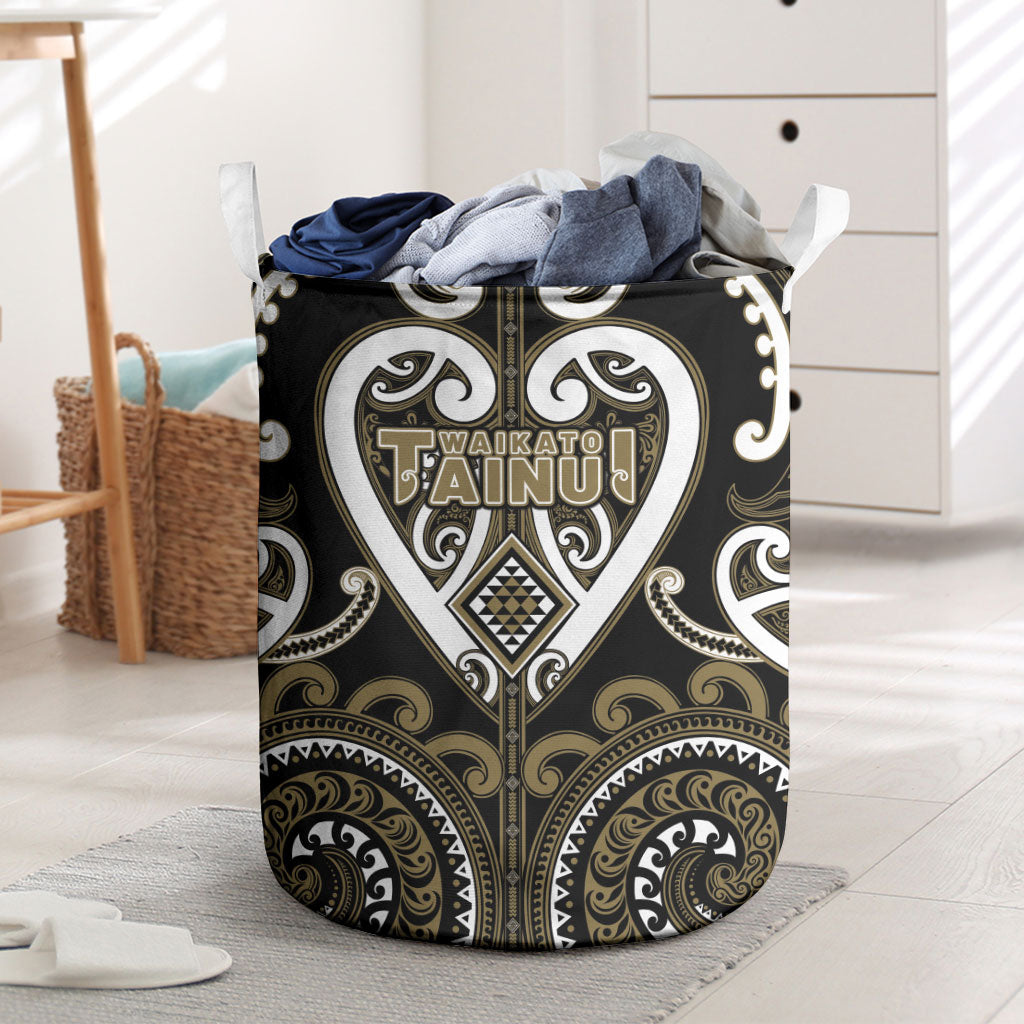 Aotearoa Waikato Tainui Laundry Basket Maori Tribal Pattern