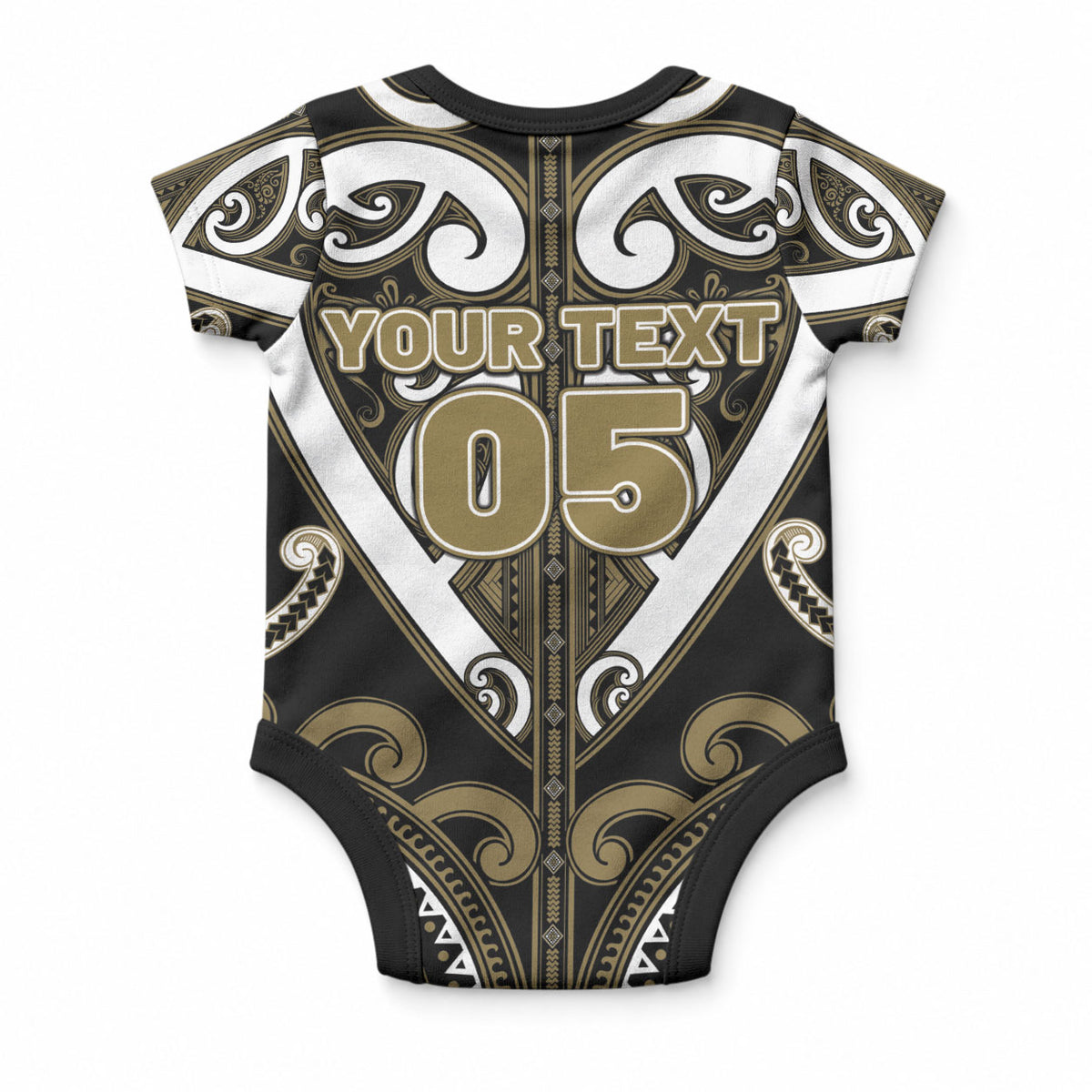 Custom Aotearoa Waikato Tainui Baby Onesie Maori Tribal Pattern LT05 - Polynesian Pride