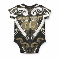 Custom Aotearoa Waikato Tainui Baby Onesie Maori Tribal Pattern LT05 - Polynesian Pride