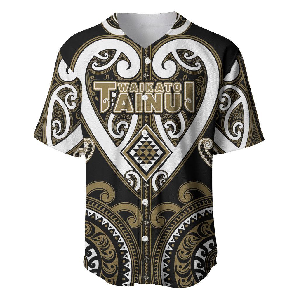 Custom Aotearoa Waikato Tainui Baseball Jersey Maori Tribal Pattern