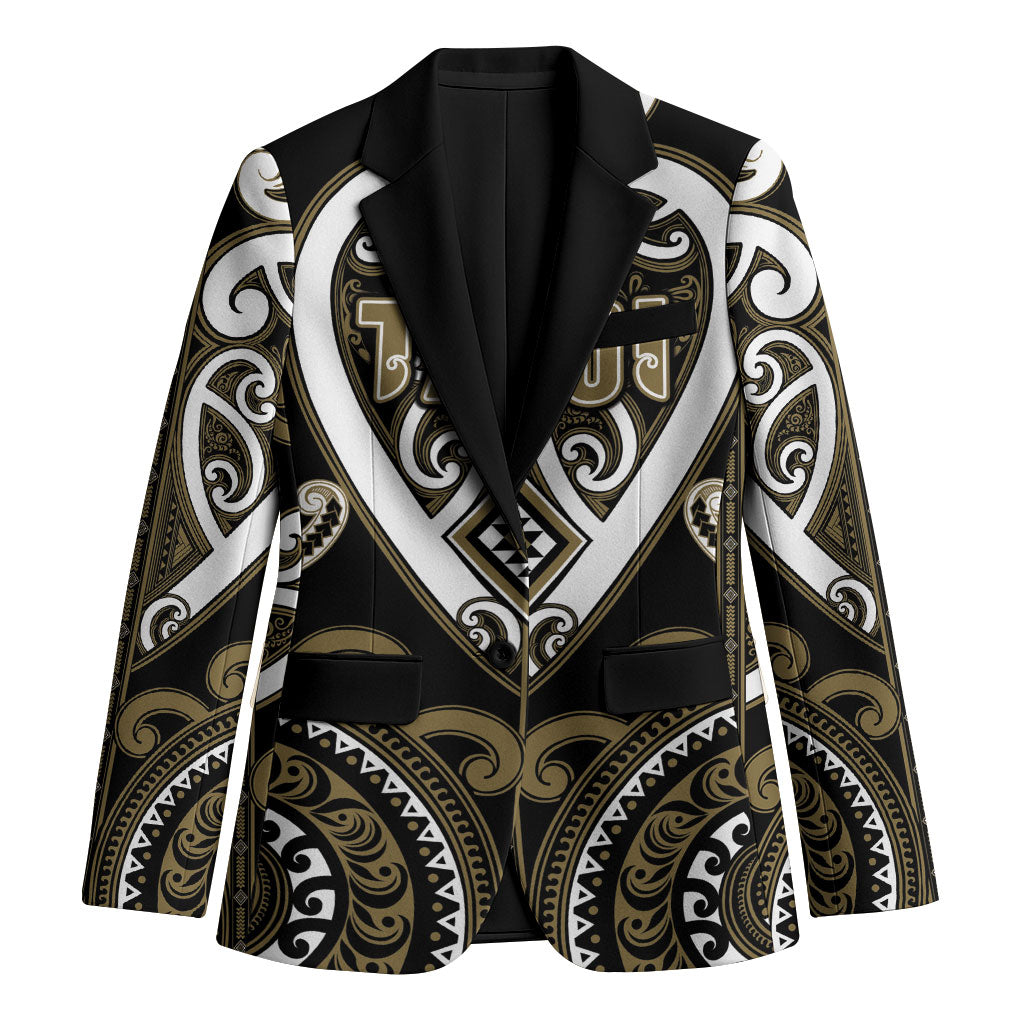 Custom Aotearoa Waikato Tainui Blazer Maori Tribal Pattern LT05 Unisex Dark Yellow - Polynesian Pride
