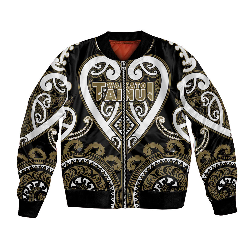 Custom Aotearoa Waikato Tainui Bomber Jacket Maori Tribal Pattern