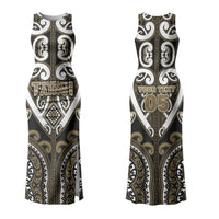Custom Aotearoa Waikato Tainui Couples Matching Tank Maxi Dress and Hawaiian Shirt Maori Tribal Pattern