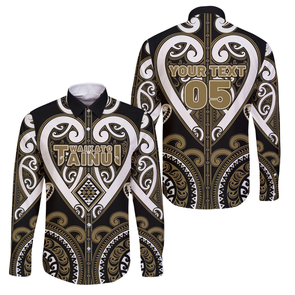 Custom Aotearoa Waikato Tainui Family Matching Off Shoulder Maxi Dress and Hawaiian Shirt Maori Tribal Pattern