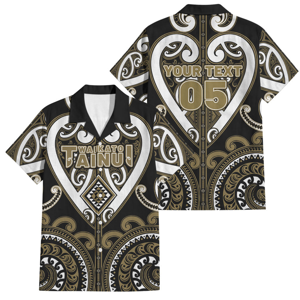 Custom Aotearoa Waikato Tainui Family Matching Short Sleeve Bodycon Dress and Hawaiian Shirt Maori Tribal Pattern