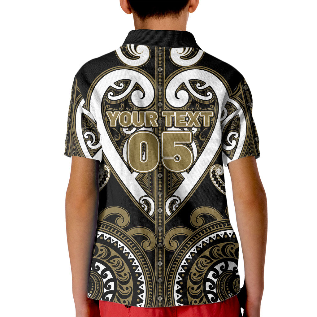 Custom Aotearoa Waikato Tainui Kid Polo Shirt Maori Tribal Pattern