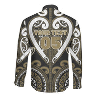 Custom Aotearoa Waikato Tainui Long Sleeve Button Shirt Maori Tribal Pattern