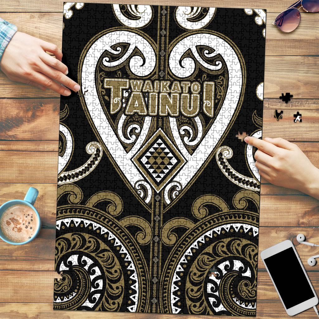 Aotearoa Waikato Tainui Puzzle Maori Tribal Pattern LT05 Dark Yellow - Polynesian Pride