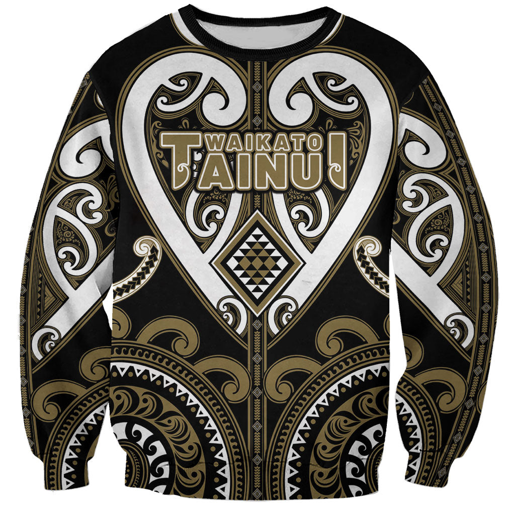 Custom Aotearoa Waikato Tainui Sweatshirt Maori Tribal Pattern