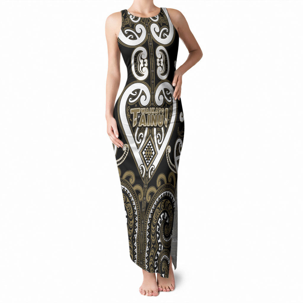 Custom Aotearoa Waikato Tainui Tank Maxi Dress Maori Tribal Pattern