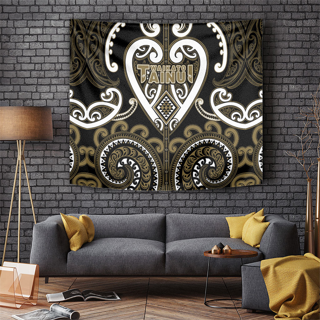 Aotearoa Waikato Tainui Tapestry Maori Tribal Pattern LT05 Dark Yellow - Polynesian Pride