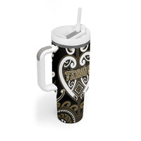 Custom Aotearoa Waikato Tainui Tumbler With Handle Maori Tribal Pattern