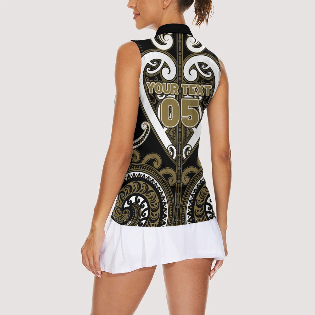 Custom Aotearoa Waikato Tainui Women Sleeveless Polo Shirt Maori Tribal Pattern