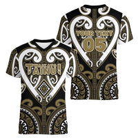 Custom Aotearoa Waikato Tainui Women V-Neck T-Shirt Maori Tribal Pattern