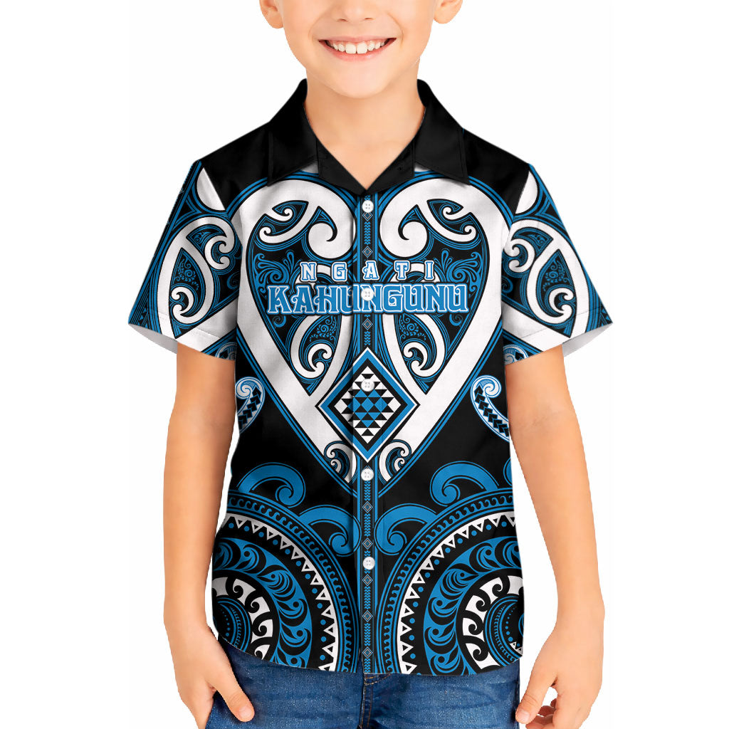 Custom Aotearoa Ngati Kahungunu Kid Hawaiian Shirt Maori Tribal Pattern