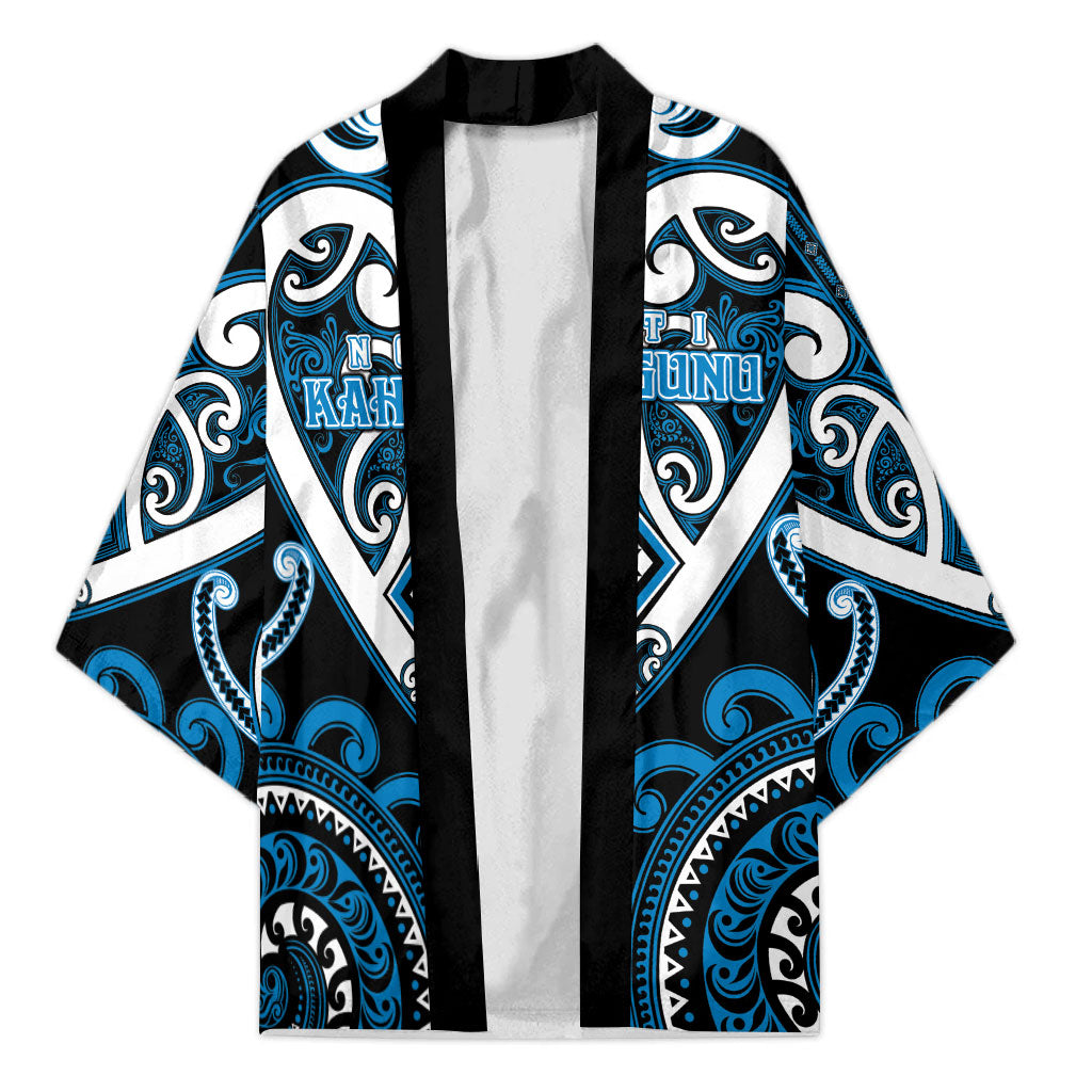 Custom Aotearoa Ngati Kahungunu Kimono Maori Tribal Pattern LT05 Unisex Blue - Polynesian Pride