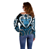 Custom Aotearoa Ngati Kahungunu Off Shoulder Sweater Maori Tribal Pattern