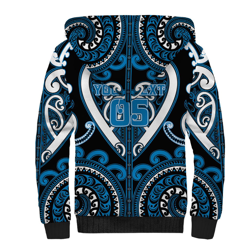 Custom Aotearoa Ngati Kahungunu Sherpa Hoodie Maori Tribal Pattern