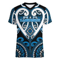 Custom Aotearoa Ngati Kahungunu Women V-Neck T-Shirt Maori Tribal Pattern