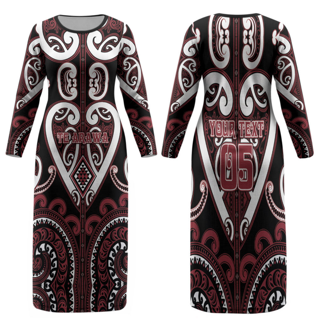 Custom Aotearoa Te Arawa Family Matching Long Sleeve Bodycon Dress and Hawaiian Shirt Maori Tribal Pattern