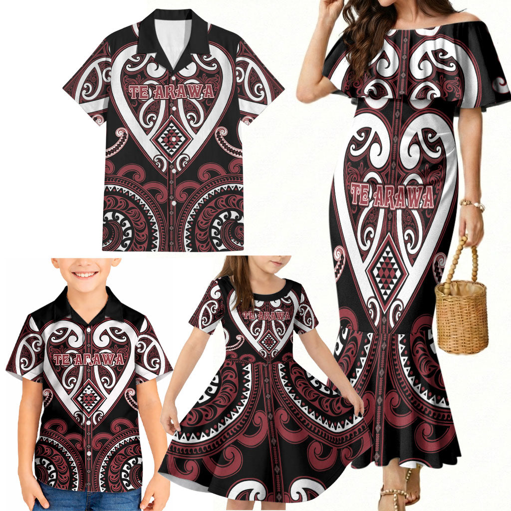 Custom Aotearoa Te Arawa Family Matching Mermaid Dress and Hawaiian Shirt Maori Tribal Pattern LT05 - Polynesian Pride