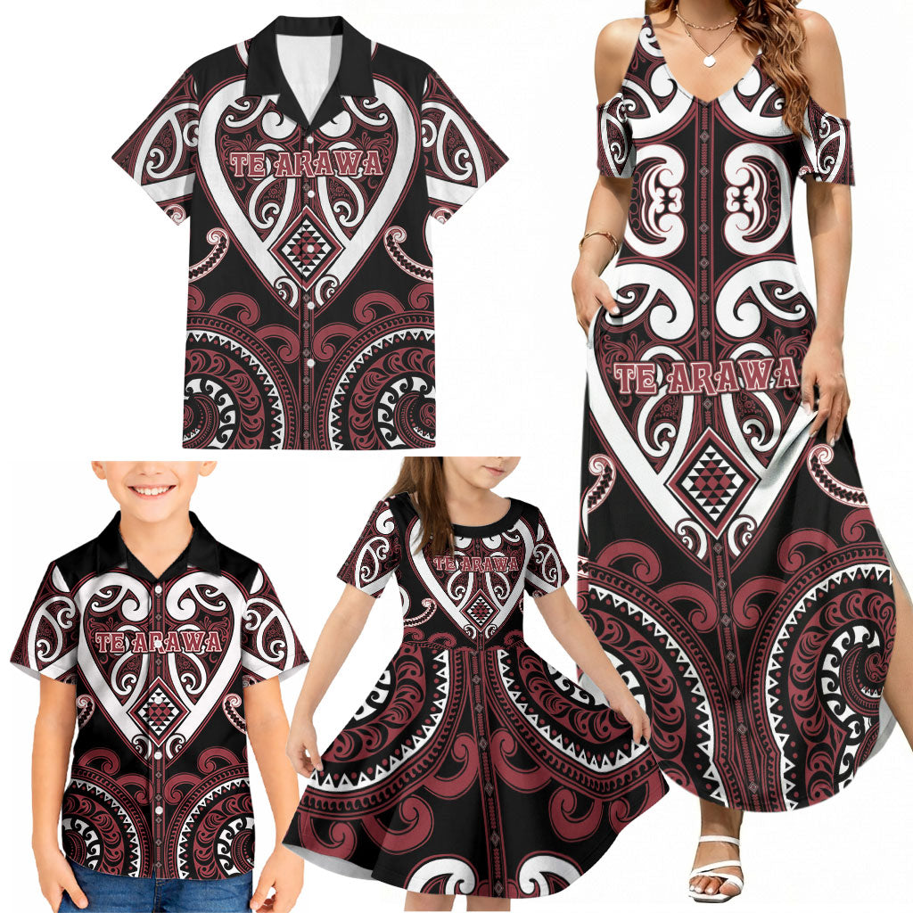 Custom Aotearoa Te Arawa Family Matching Summer Maxi Dress and Hawaiian Shirt Maori Tribal Pattern LT05 - Polynesian Pride