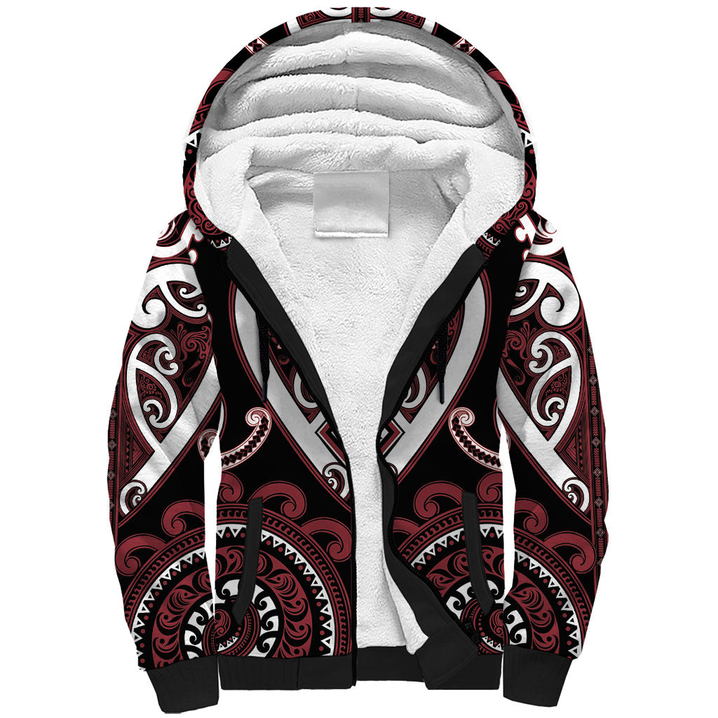 Custom Aotearoa Te Arawa Sherpa Hoodie Maori Tribal Pattern