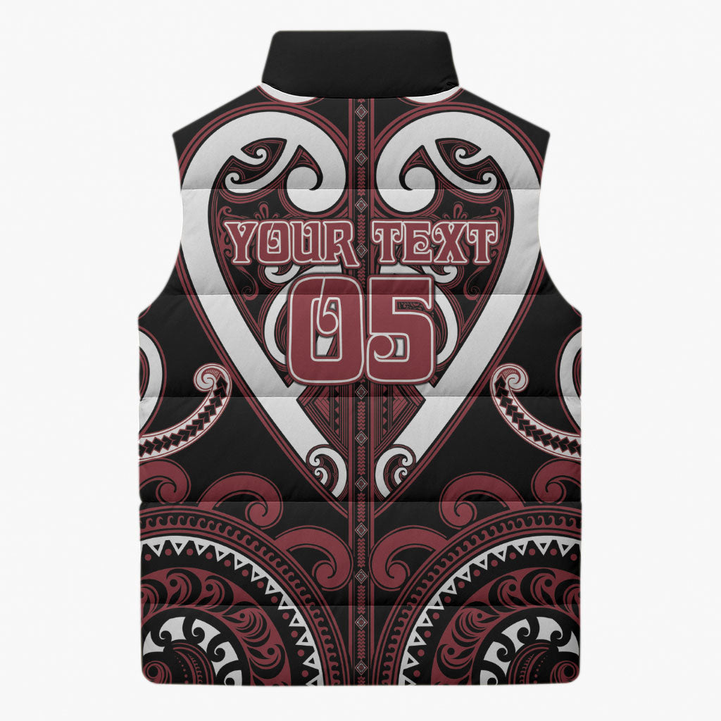Custom Aotearoa Te Arawa Sleeveless Puffer Jacket Maori Tribal Pattern
