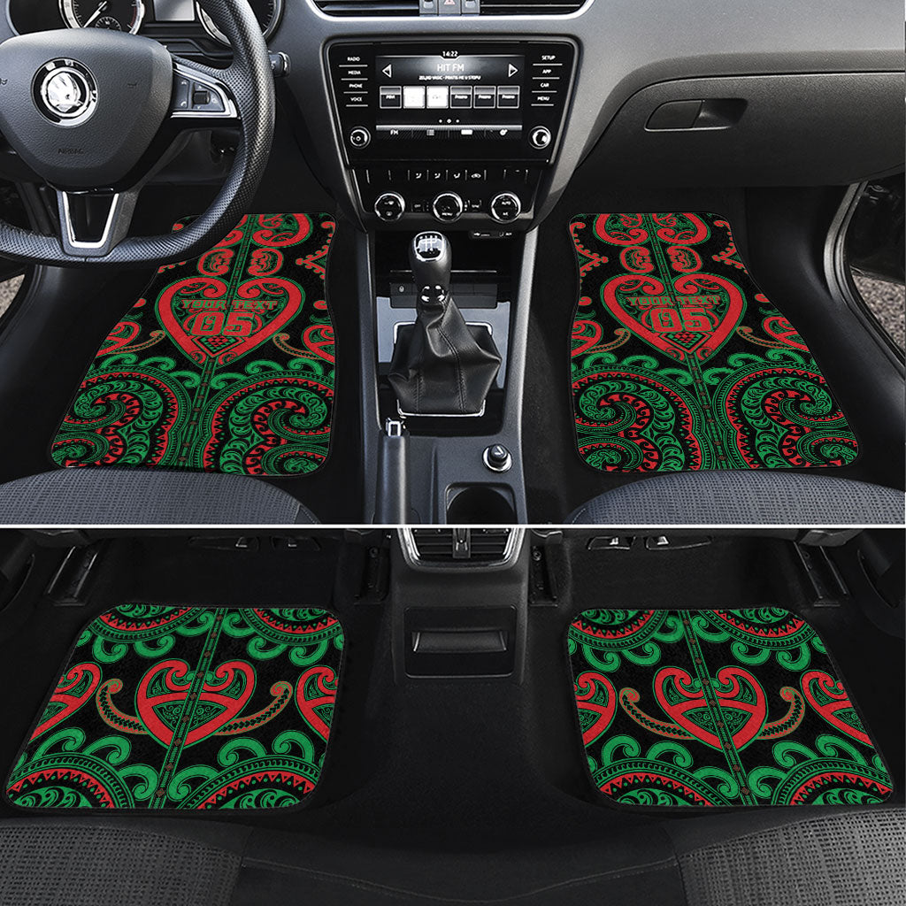 Custom Aotearoa Ngai Tuhoe Car Mats Maori Tribal Pattern LT05 Set 4pcs Black - Polynesian Pride
