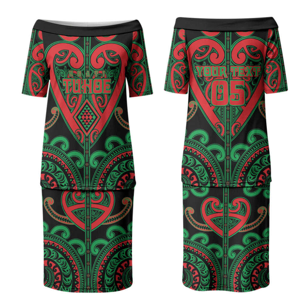 Custom Aotearoa Ngai Tuhoe Couples Matching Puletasi and Hawaiian Shirt Maori Tribal Pattern