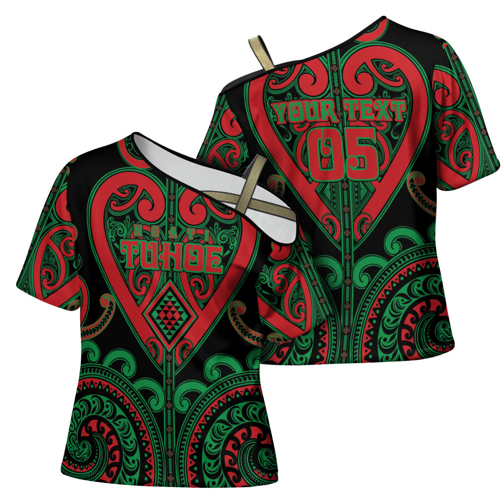Custom Aotearoa Ngai Tuhoe Cross Shoulder Shirt Maori Tribal Pattern