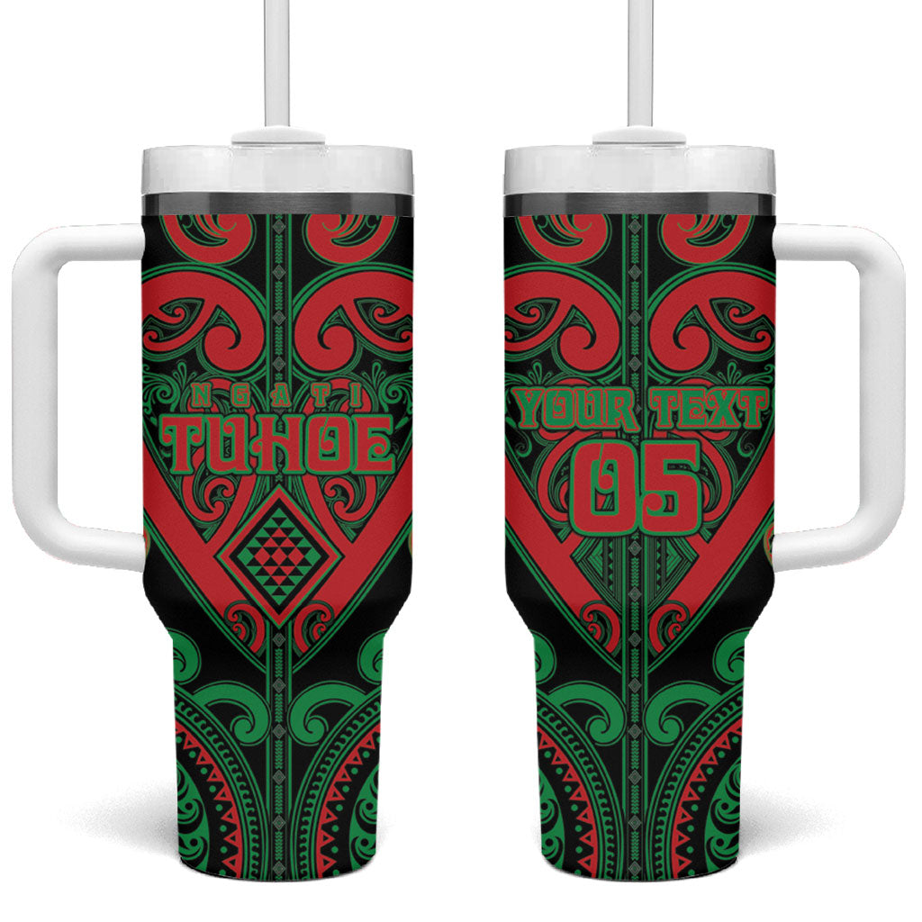 Custom Aotearoa Ngai Tuhoe Tumbler With Handle Maori Tribal Pattern LT05 One Size: 40 oz Black - Polynesian Pride