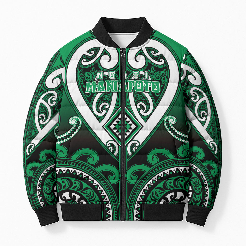Custom Aotearoa Ngati Maniapoto Bomber Puffer Jacket Maori Tribal Pattern